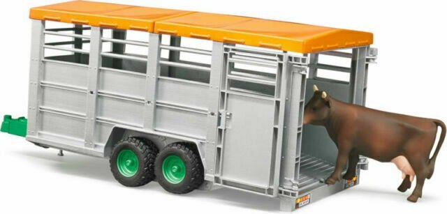1 16 Bruder Livestock trailer and cow