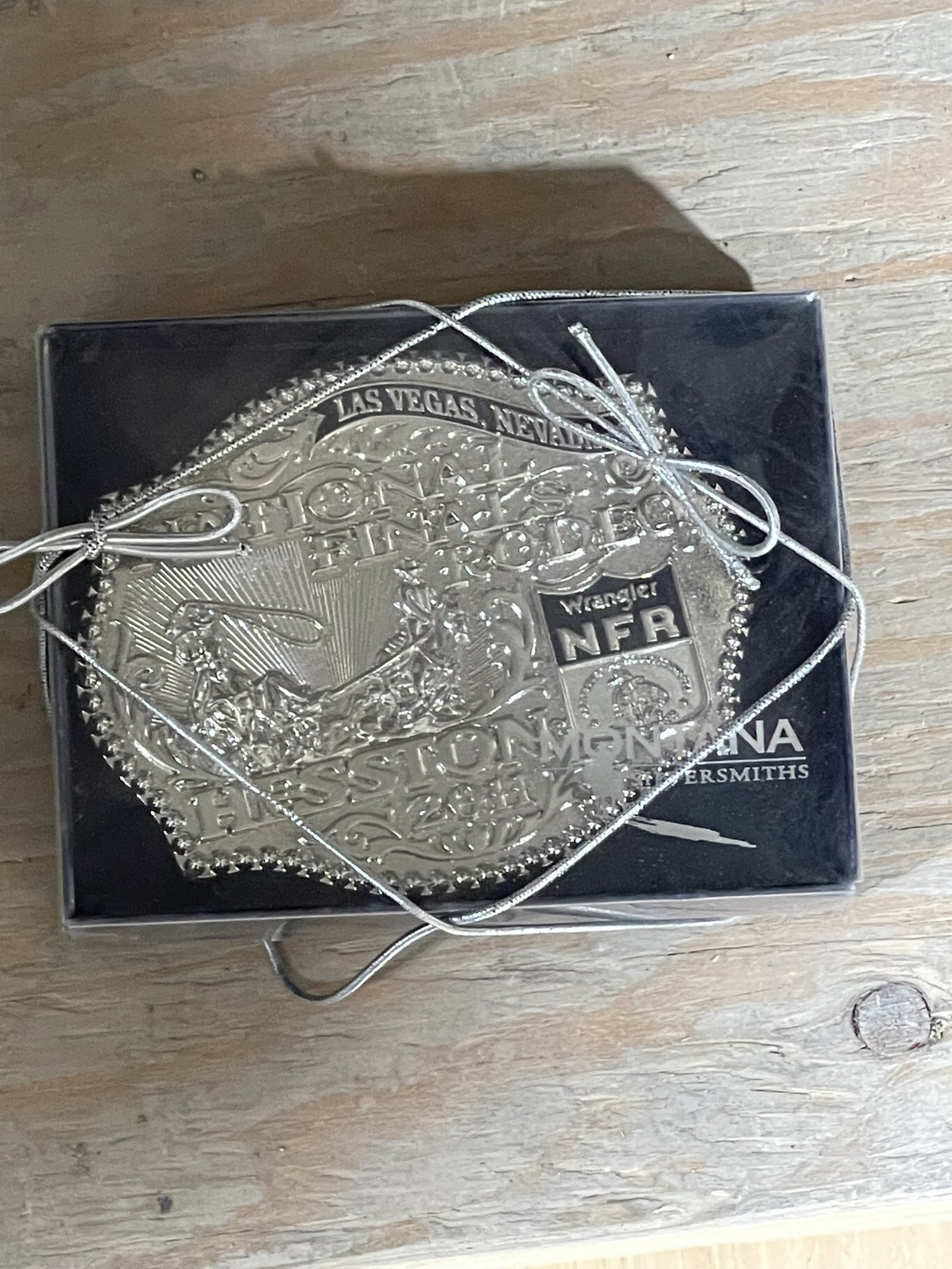 Hesston National Finals Rodeo Belt Buckles in Silver 2011 Large