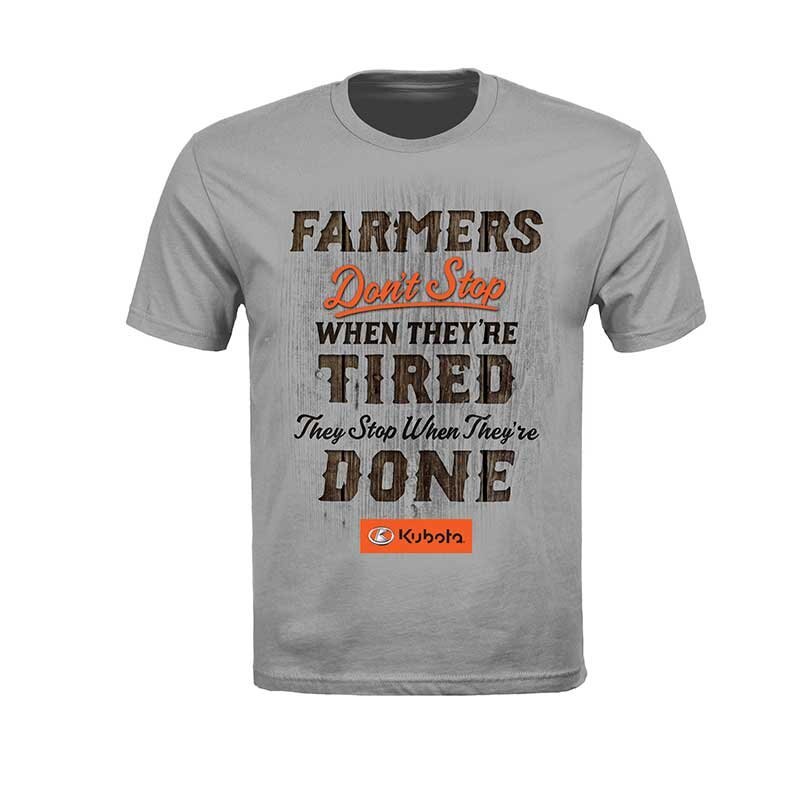 Kubota Orange Farmers Don't Stop T-Shirt