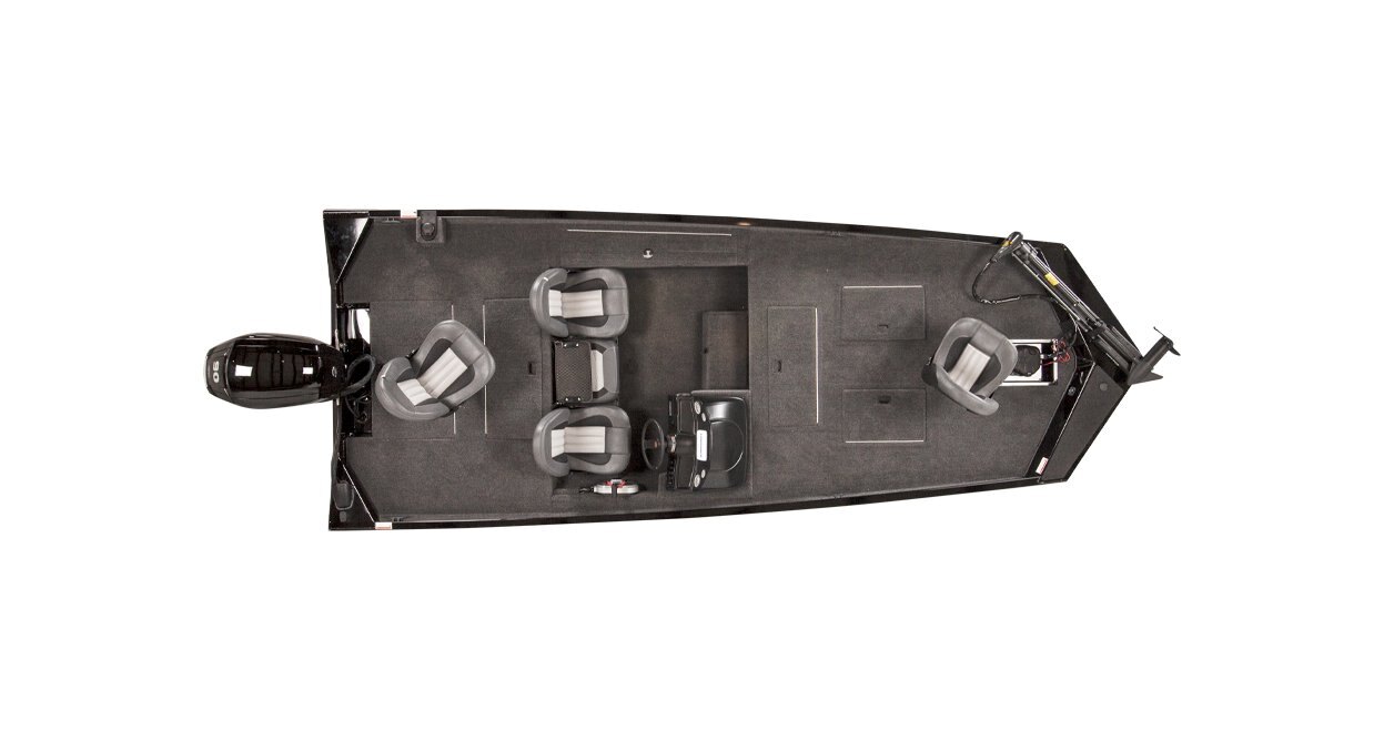 Lowe Boats LEGACY Bright White Exterior Gray Poly Roughliner Splatter Black Interior Coating