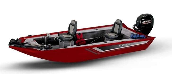 Lowe Boats SKORPION SS Candy Apple Red Exterior Light Gray Poly Roughliner Interior Coating