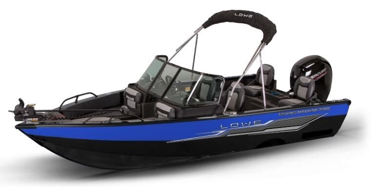 Lowe Boats FISHING MACHINE 1800 WT 2 Tone Black Base & Blue Accent