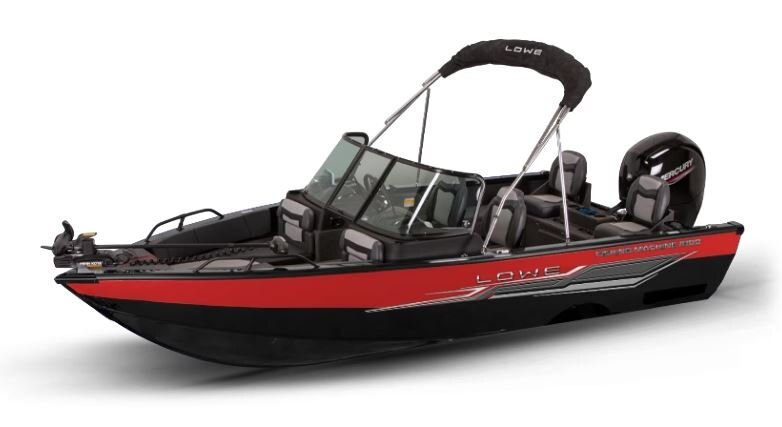 Lowe Boats FISHING MACHINE 1800 WT 2 Tone Black Base & Candy Apple Red Accent