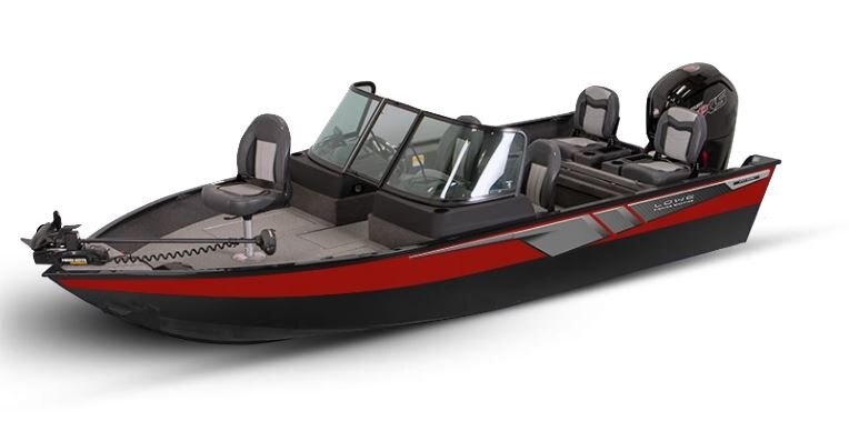 Lowe Boats FISHING MACHINE 1775 WT 2-Tone Black Base & Candy Apple Red Accent