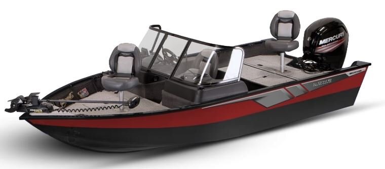 Lowe Boats FISHING MACHINE 1675 WT 2-Tone Black Base & Candy Apple Red Accent