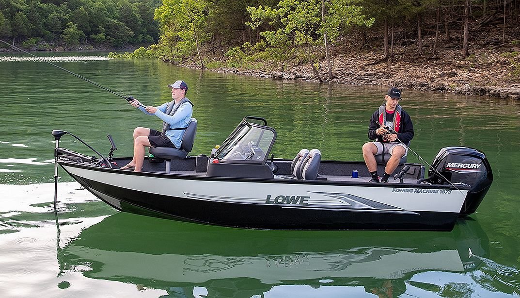 Lowe Boats FISHING MACHINE 1675 WT 2 Tone Black Base & Candy Apple Red Accent
