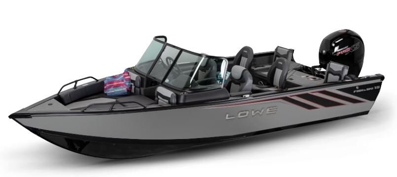 Lowe Boats FISH & SKI 1900 2 Tone Black Base & Silver Accent
