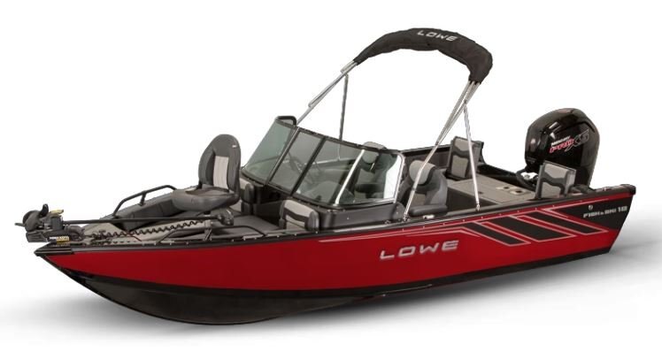 Lowe Boats FISH & SKI 1800 2 Tone Black Base & Candy Apple Red Accent