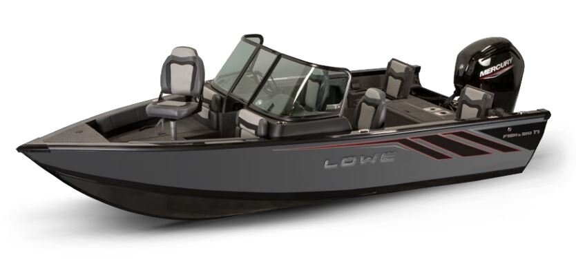 Lowe Boats FISH & SKI 1700 2 Tone Black Base & Silver Accent