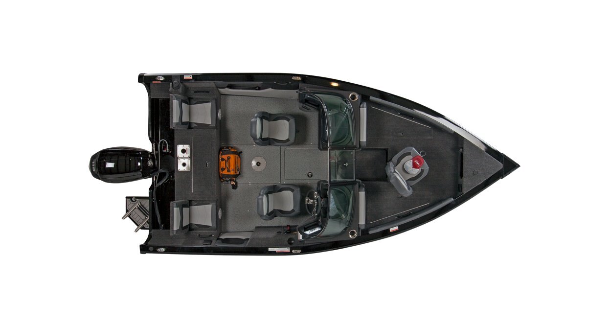 Lowe Boats FISH & SKI 1700 2 Tone Black Base & Silver Accent