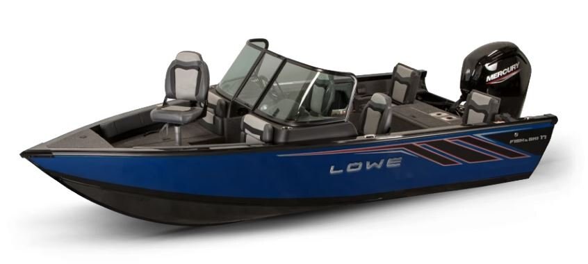 Lowe Boats FISH & SKI 1700 2 Tone Black Base & Blue Accent