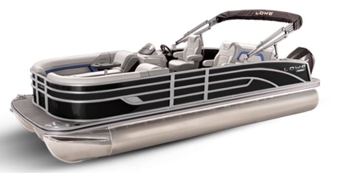 Lowe Boats SS 250DL Black Metallic Exterior Grey Upholstery with Blue Accents