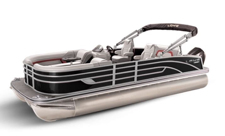 Lowe Boats SS 250DL Black Metallic Exterior Grey Upholstery with Red Accents