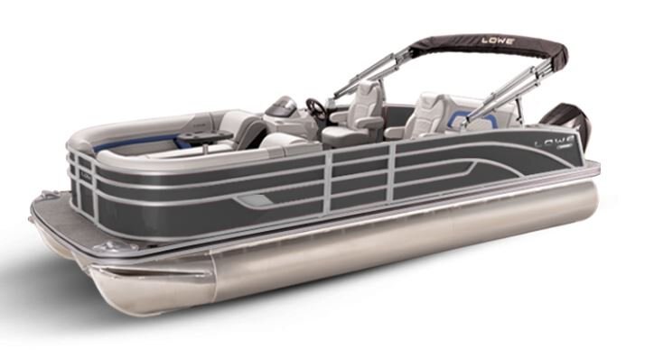 Lowe Boats SS 250DL Charcoal Metallic Exterior Grey Upholstery with Blue Accents