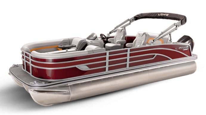Lowe Boats SS 250DL Wineberry Metallic Exterior Grey Upholstery with Orange Accents
