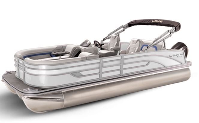 Lowe Boats SS 250DL White Metallic Exterior Grey Upholstery with Blue Accents