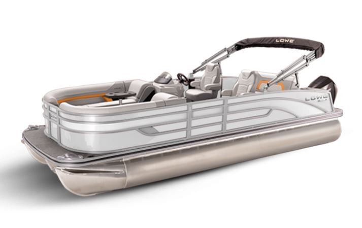 Lowe Boats SS 250DL White Metallic Exterior Grey Upholstery with Orange Accents