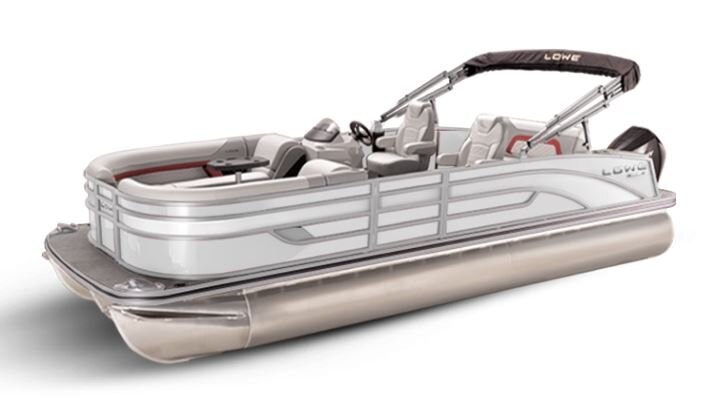 Lowe Boats SS 250DL White Metallic Exterior Grey Upholstery with Red Accents