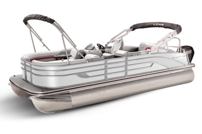Lowe Boats SS 230CL White Metallic Exterior Grey Upholstery with Red Accents