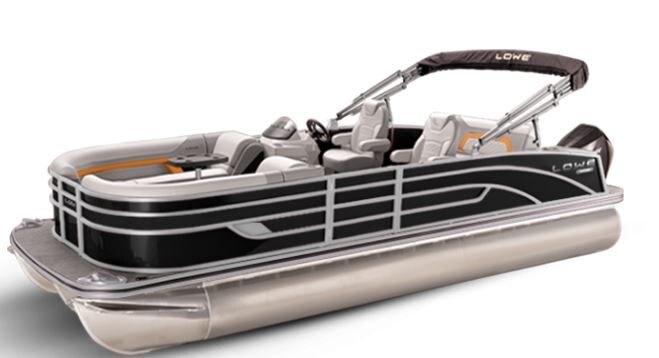 Lowe Boats SS 230DL Black Metallic Exterior Grey Upholstery with Orange Accents