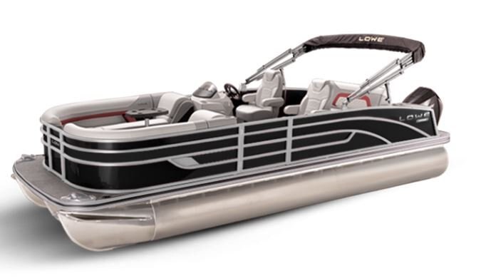 Lowe Boats SS 230DL Black Metallic Exterior Grey Upholstery with Red Accents