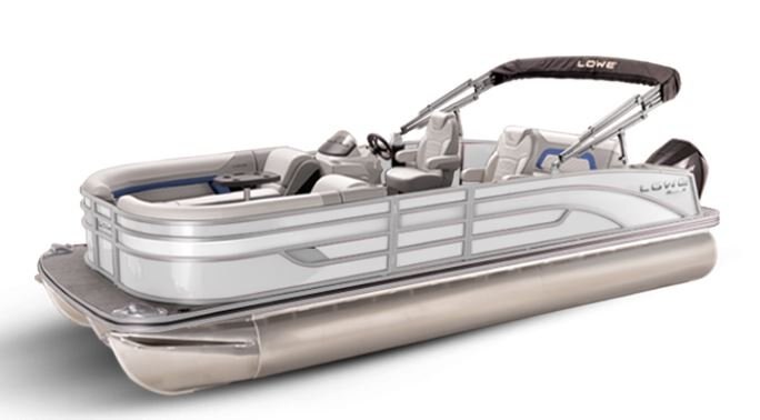Lowe Boats SS 230DL White Metallic Exterior Grey Upholstery with Blue Accents