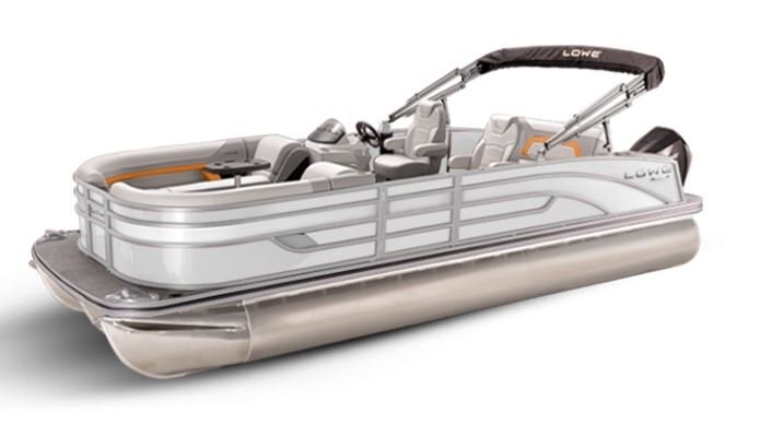 Lowe Boats SS 230DL White Metallic Exterior Grey Upholstery with Orange Accents