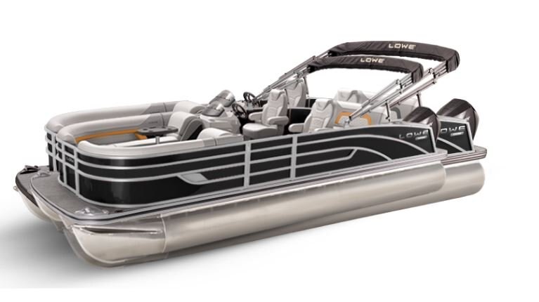 Lowe Boats SS 210DL Black Metallic Exterior Grey Upholstery with Orange Accents
