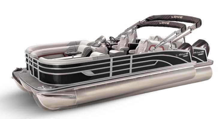 Lowe Boats SS 210DL Black Metallic Exterior Grey Upholstery with Red Accents