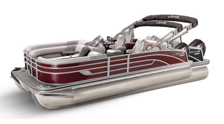 Lowe Boats SS 210DL Wineberry Metallic Exterior Grey Upholstery with Red Accents