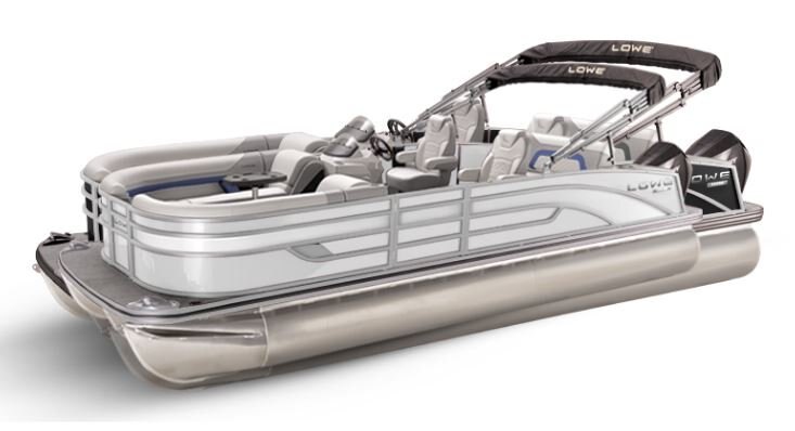 Lowe Boats SS 210DL White Metallic Exterior Grey Upholstery with Blue Accents