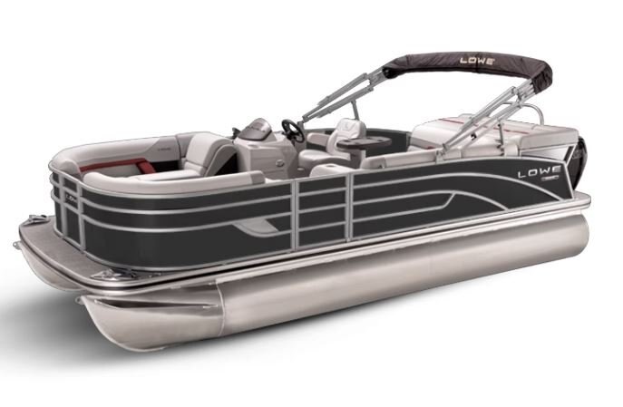 Lowe Boats SS 250 Black Metallic Exterior Grey Upholstery with Red Accents