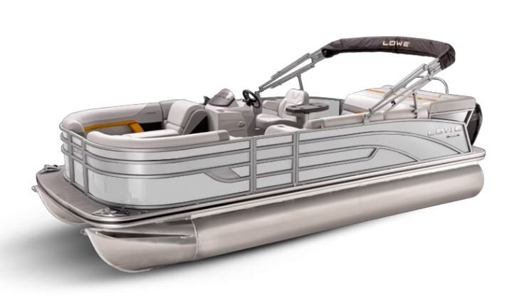 Lowe Boats SS 250 White Metallic Exterior Grey Upholstery with Orange Accents