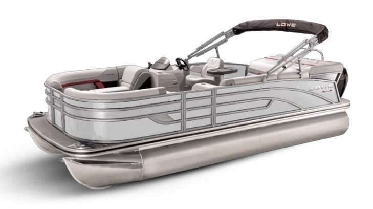 Lowe Boats SS 250 White Metallic Exterior Grey Upholstery with Red Accents