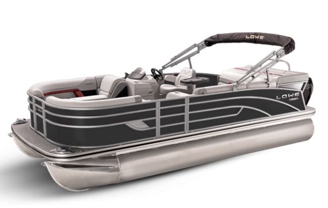 Lowe Boats SS 230 Black Metallic Exterior Grey Upholstery with Red Accents