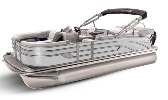 Lowe Boats SS 230 White Metallic Exterior Grey Upholstery with Blue Accents