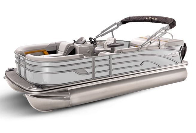 Lowe Boats SS 230 White Metallic Exterior Grey Upholstery with Orange Accents