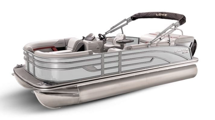 Lowe Boats SS 230 White Metallic Exterior Grey Upholstery with Red Accents