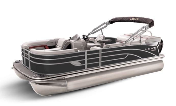 Lowe Boats SS 210 Black Metallic Exterior Grey Upholstery with Red Accents