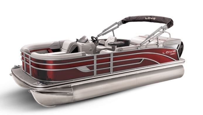 Lowe Boats SS 210 Wineberry Metallic Exterior Grey Upholstery with Red Accents