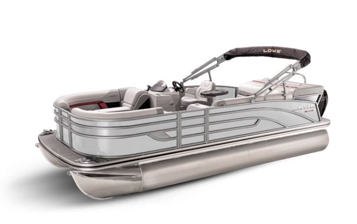 Lowe Boats SS 210 White Metallic Exterior Grey Upholstery with Red Accents