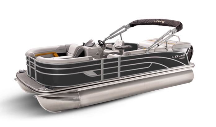 Lowe Boats SS 190 Black Metallic Exterior Grey Upholstery with Orange Accents