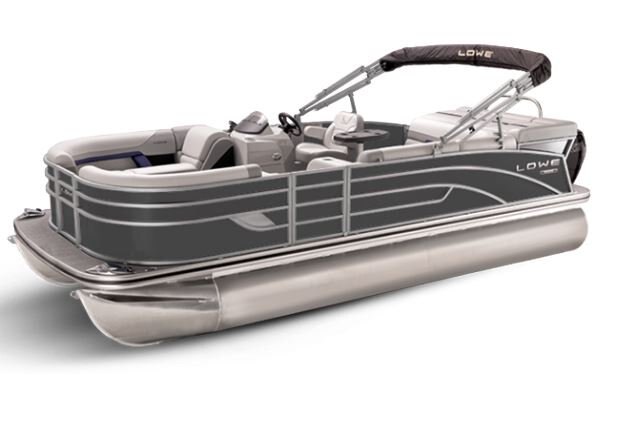 Lowe Boats SS 190 Charcoal Metallic Exterior Grey Upholstery with Blue Accents