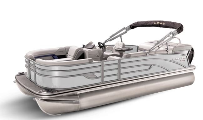 Lowe Boats SS 190 White Metallic Exterior Grey Upholstery with Blue Accents
