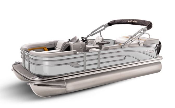 Lowe Boats SS 190 White Metallic Exterior Grey Upholstery with Orange Accents