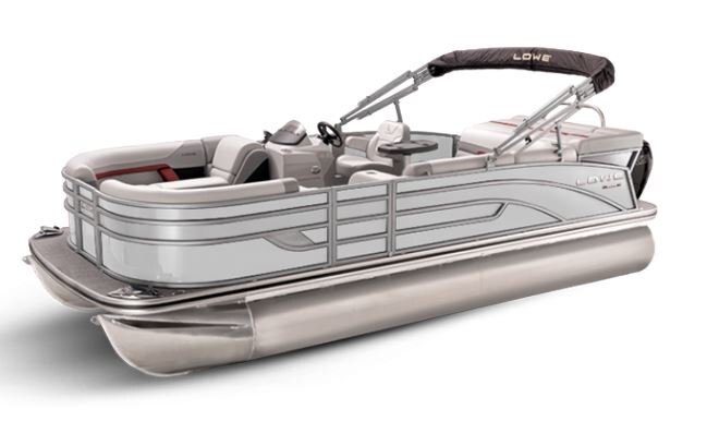 Lowe Boats SS 190 White Metallic Exterior Grey Upholstery with Red Accents