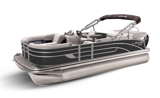 Lowe Boats SS 170 Black Metallic Exterior Grey Upholstery with Blue Accents