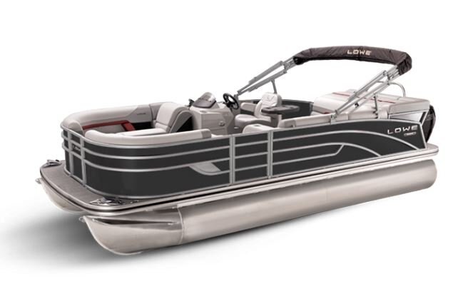 Lowe Boats SS 170 Black Metallic Exterior Grey Upholstery with Red Accents