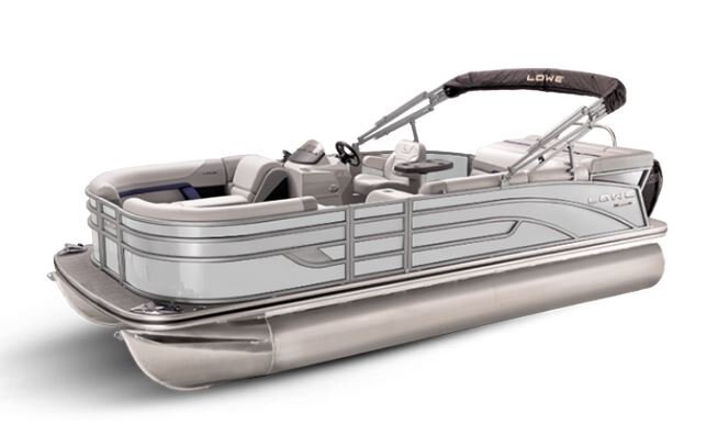 Lowe Boats SS 170 White Metallic Exterior Grey Upholstery with Blue Accents