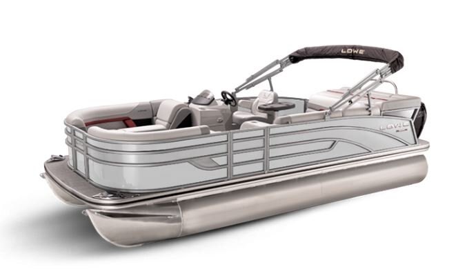 Lowe Boats SS 170 White Metallic Exterior Grey Upholstery with Red Accents